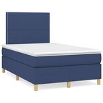 vidaXL Sommier à lattes de lit matelas et LED bleu 120x190 cm tissu