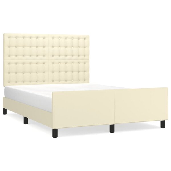 vidaXL Cadre de lit sans matelas crème 140x200 cm similicuir
