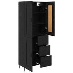 vidaXL Haut Armoire 2 Pièces Chêne noir Bois Aggloméré et Verre