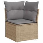 vidaXL Salon de jardin avec coussins 8 Pièces beige résine tressée acacia