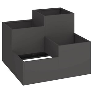 vidaXL Cache-pot de jardin Noir 80 x 80 x 60 cm Acier