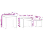 vidaXL Tables gigognes 3 Pièces Gris Bois d'ingénierie