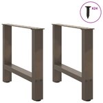 vidaXL Pieds de table basse en acier naturel 2 pièces 50 x (42-43) cm Acier