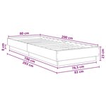 vidaXL Cadre de lit au sol Sonoma gris 80 x 200 cm Bois d'ingénierie