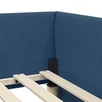 vidaXL Cadre de lit d'angle Bleu 90 x 190 cm Tissu et bois reconstitué