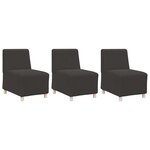 vidaXL Unité de Sofa Modulaire Sans Accoudoirs 3 Pièces Gris foncé