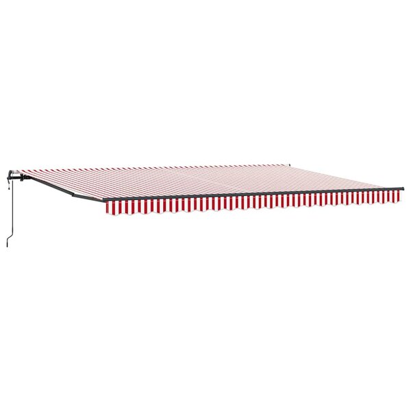 vidaXL Auvent Rétractable Rouge et blanc 500 ×300 cm tissu