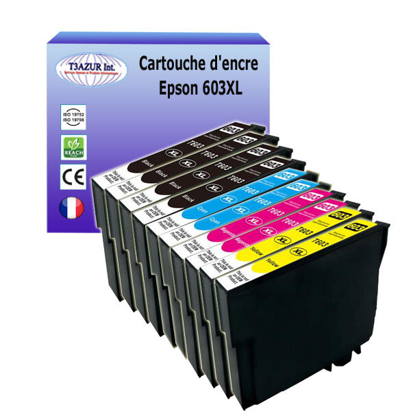10 cartouches compatibles avec  epson 603 xl pour epson workforce wf-2850dwf wf-2870dwf wf2835-dwf
