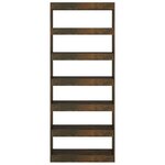 vidaXL Bibliothèque/Séparateur de pièce Chêne fumé Bois d'ingénierie