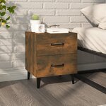 vidaXL Table de chevet Chêne fumé 40x35x47 5 cm