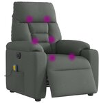 vidaXL Fauteuil inclinable de massage électrique gris foncé tissu