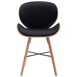 vidaXL Chaises à manger lot de 2 noir similicuir et bois courbé
