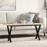 vidaXL Table basse cadre en X 110x40x45 cm bois de pin massif et acier