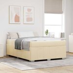 vidaXL Cadre de lit avec matelas Crème 140 x 200 cm tissu