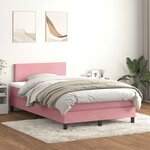 vidaXL Sommier à lattes de lit avec matelas rose 120x210 cm velours