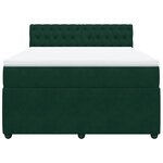 vidaXL Sommier à lattes de lit et matelas Vert foncé 140x190cm Velours