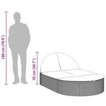 vidaXL Chaise longue double avec coussins gris clair résine tressée