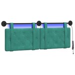 vidaXL Tête de lit suspendue Avec lumière LED Turquoise Velours
