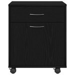 Cabinet roulant vidaXL en chêne noir 45x38x54 cm en bois d'ingénierie