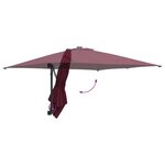 vidaXL Parasol de jardin mural bordeaux rouge de 247 cm