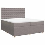 vidaXL Sommier à lattes de lit avec matelas Taupe 200x200 cm Tissu