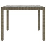 vidaXL Table de jardin Gris 190x90x75 cm Verre trempé/résine tressée