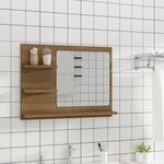 vidaXL Miroir de bain Chêne marron 60x10 5x45 cm Bois d'ingénierie