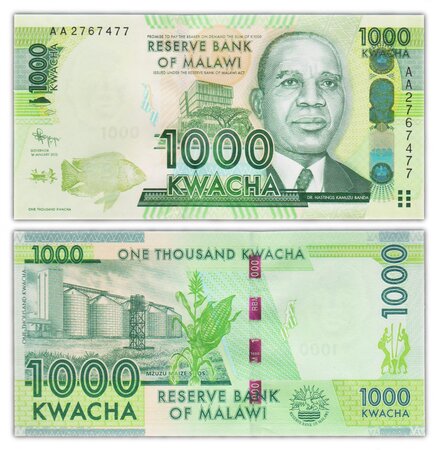 Billet de collection 1000 kwacha 2012 malawi - neuf - p62a