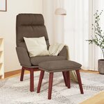 vidaXL Chaise de relaxation avec tabouret Taupe Tissu