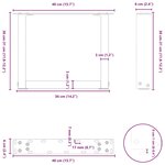 vidaXL Pieds de table basse en U 2 pièces Anthracite 40 x (30-31) cm Acier