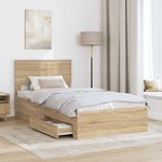 vidaXL Cadre de lit Chêne Sonoma 100 x 200 cm Bois d'ingénierie