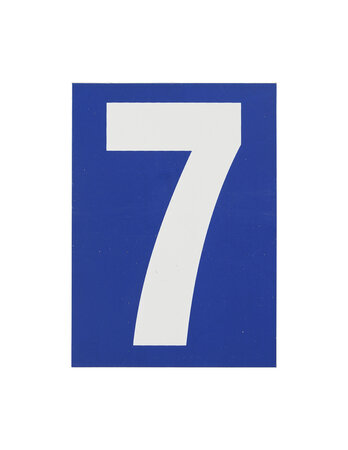 THIRARD - Plaque de signalisation 7  marquage blanc sur fond bleu  panneau PVC adhésif  65x90mm