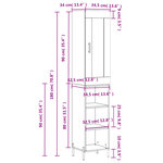 vidaXL Buffet haut Sonoma gris 34 5x34x180 cm Bois d'ingénierie