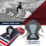 Paddle gonflable race 12'6 - 384 x 71 x 15 cm - stand up paddle avec pagaie  leash  pompe  anneaux de kayak et sac de transport