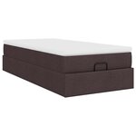 vidaXL Cadre de lit ottoman avec matelas marron foncé 90x200 cm tissu