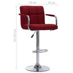 vidaXL Chaises de bar lot de 2 bordeaux tissu