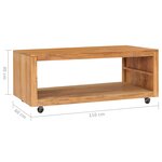 vidaXL Table basse 110x60x40 cm bois de teck massif