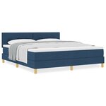 vidaXL Lit à ressort avec matelas bleu 180x200 cm tissu