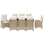 vidaXL Ensemble de salle à manger pour jardin 9 Pièces Beige polyrotin