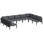 vidaXL Ensemble de canapé de jardin 9 Pièces Anthracite Acier