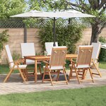 Chaises de jardin relaxantes vidaXL avec coussins 6 Pièces en bois de teck massif