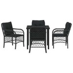 vidaXL Ensemble de salle à manger pour jardin 5 Pièces Noir Poly rotin