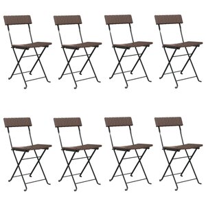 vidaXL Chaises de bistrot pliantes lot de 8 Résine tressée et acier