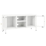 vidaXL Meuble TV Blanc 105x35x52 cm Acier et verre