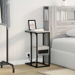 vidaXL Cabinet de chevet avec tiroir Sonoma gris 41.5 x 26 x 60.5 cm