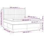 vidaXL Sommier à lattes de lit matelas LED Gris clair 160x200 cm Tissu