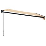 vidaXL Auvent rétractable jaune et blanc 4x3 m tissu et aluminium