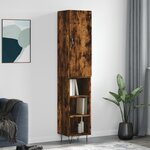 vidaXL Buffet haut Chêne fumé 34 5x34x180 cm Bois d'ingénierie