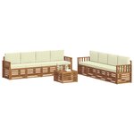 vidaXL Ensembles de canapés avec coussin 9 Pièces Naturel et Crème