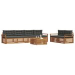 vidaXL Ensemble de canapés d'extérieur 7 Pièces Naturel et Anthracite